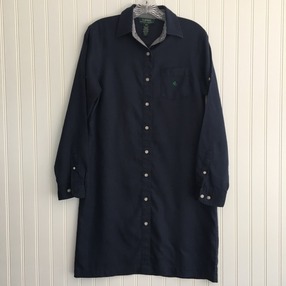 LAUREN Ralph Lauren navy linen dress SIZE PS